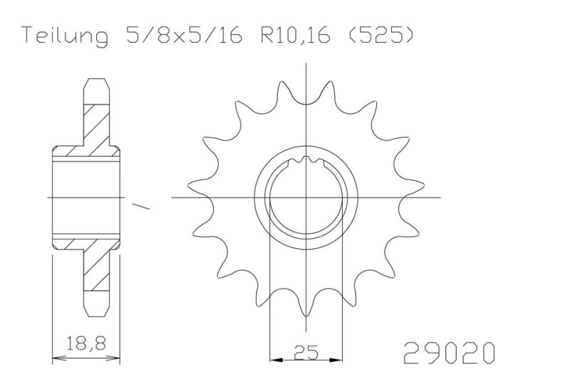 Pinion gear, rubberized, 17 teeth