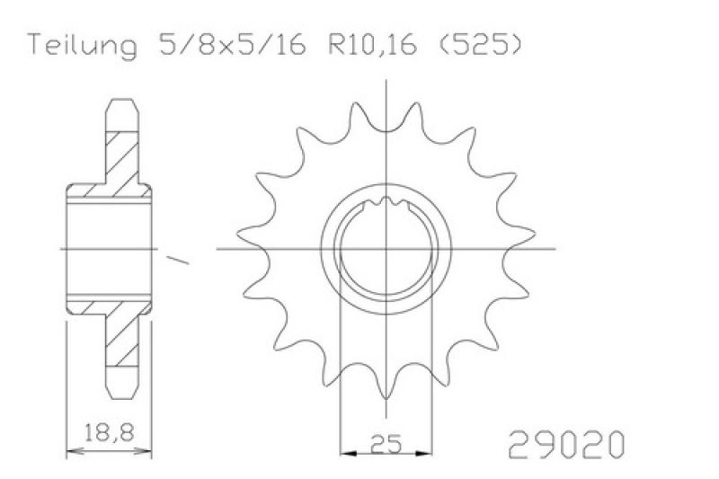 Pinion gear, rubberized, 17 teeth