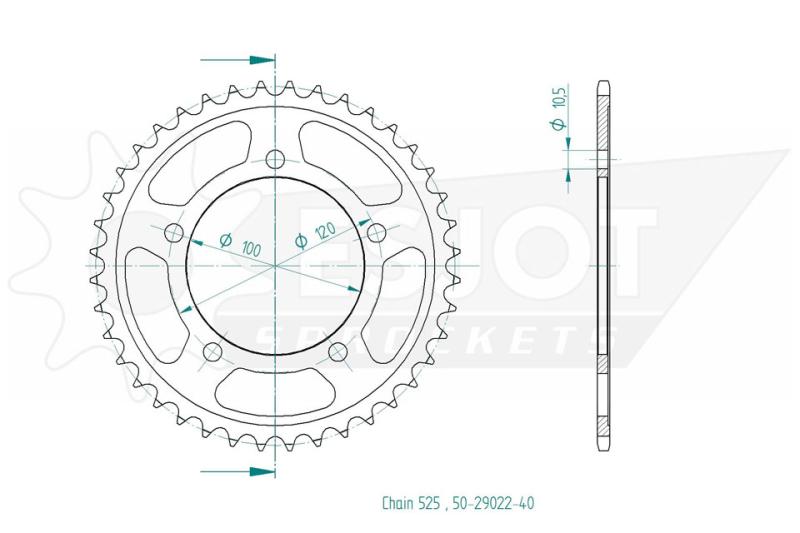 Rear sprocket, 40 teeth