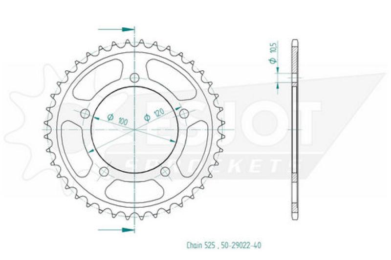 Rear sprocket, 40 teeth