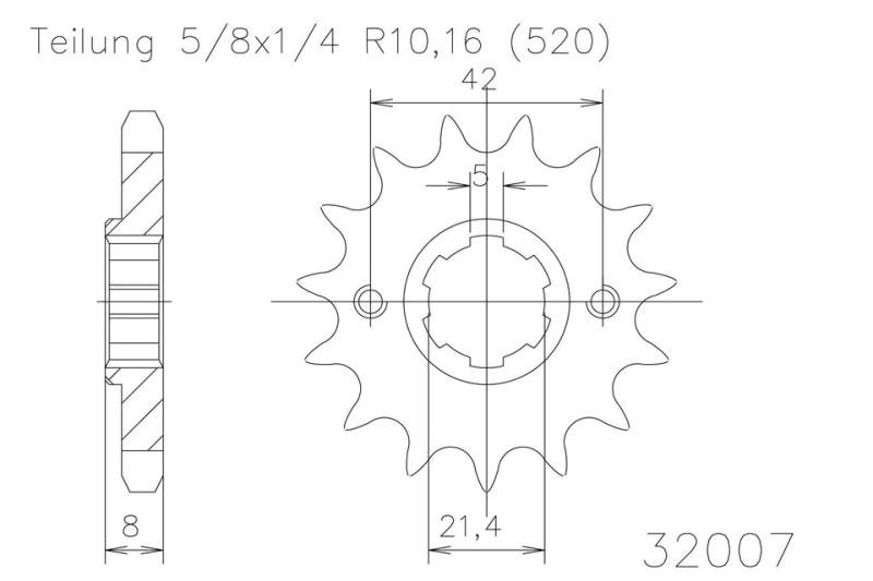 Pinion gear, 11 teeth