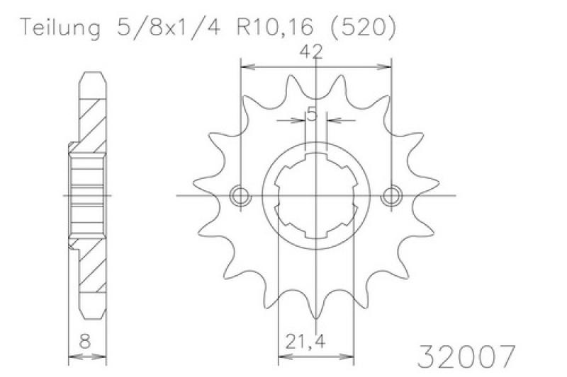 Pinion gear, 11 teeth