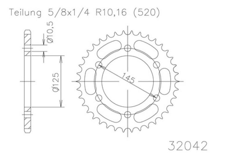Rear sprocket, 47 teeth