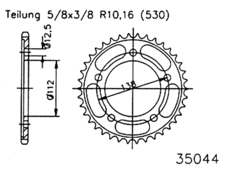 Rear sprocket, 48 teeth