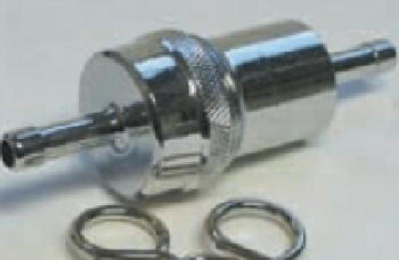 Benzinfilter Chrom/Metall, Anschluß ø6 mm